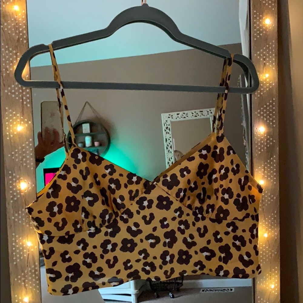 Satin Cheetah Crop Top